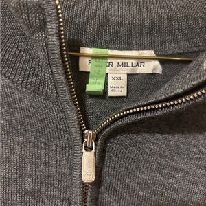 Peter Millar Charcoal Zip-Up Sweater for Men